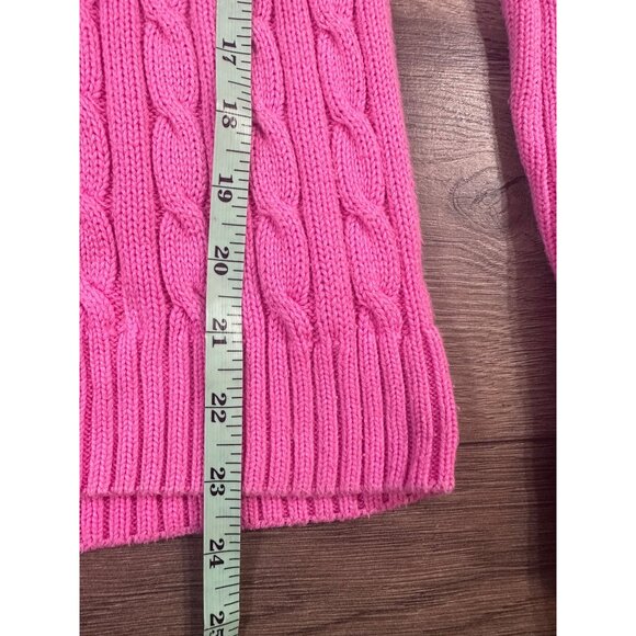 Lilly Pulitzer Gloria Light Crew Neck Cable Knit Sweater Pink Small - Picture 6 of 8